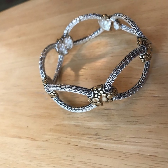 Open Cut Metal Stretch Bracelet Retro Never Worn - Picture 1 of 8